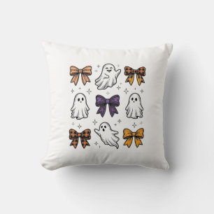 Cojín Decorativo Diseño de camiseta de fantasmas y lazos de Hallowe