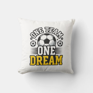 Cojín Decorativo Diseño de camiseta de fútbol Vintage One Team One 