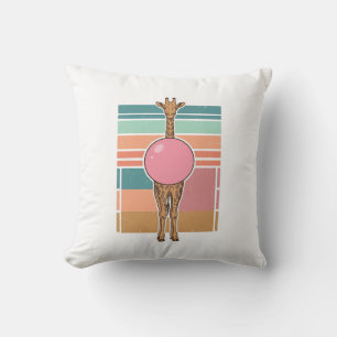 Cojín Decorativo Diseño de camiseta de grabado de chicle de jirafa
