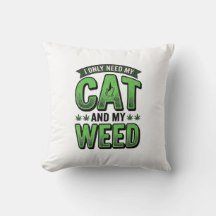 Cojín Decorativo Diseño de camiseta de grabado vintage de gato y hi
