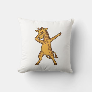Cojín Decorativo Diseño de camiseta de grabado vintage de jirafa ha