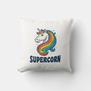 Cojín Decorativo Diseño de camiseta de grabado vintage de Supercorn