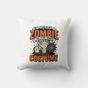 Cojín Decorativo Diseño de camiseta de Halloween de disfraz de zomb