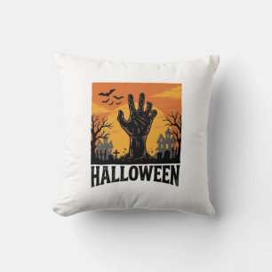 Cojín Decorativo Diseño de camiseta de mano de zombie de cementerio