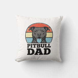 Cojín Decorativo Diseño de camiseta de Papá Pitbull amante de los p