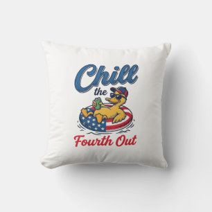 Cojín Decorativo Diseño de camiseta de pato patriótico relájate en 