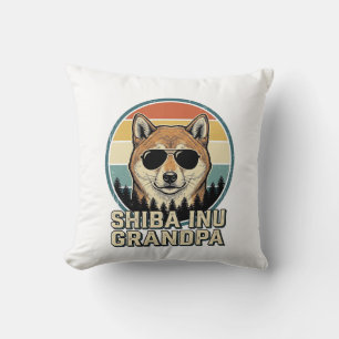 Cojín Decorativo Diseño de camiseta de perro abuelo Shiba Inu Vinta