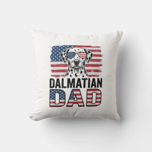 Cojín Decorativo Diseño de camiseta de perro vintage patriota padre