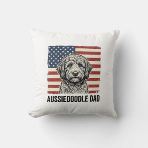 Cojín Decorativo Diseño de camiseta de perro vintage patriótica de 
