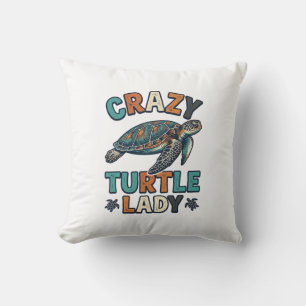 Cojín Decorativo Diseño de camiseta de tortuga marina vintage Crazy