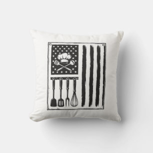 Cojín Decorativo Diseño de camiseta de utensilios de cocina Bandera