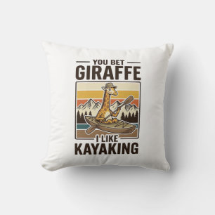 Cojín Decorativo Diseño de camiseta divertida vintage de kayakismo 