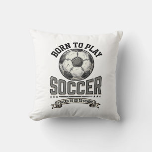 Cojín Decorativo Diseño de camiseta escolar de fútbol vintage nacid