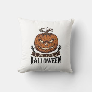 Cojín Decorativo Diseño de camiseta gótica de calabaza de Halloween