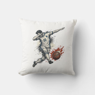 Cojín Decorativo Diseño de camiseta gráfica de jugador de fútbol vi