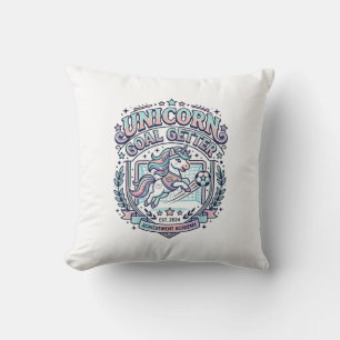 Cojín Decorativo Diseño de camiseta gráfica retro de Unicorn Goal G