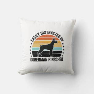 Cojín Decorativo Diseño de camiseta gráfico vintage de Doberman Pin