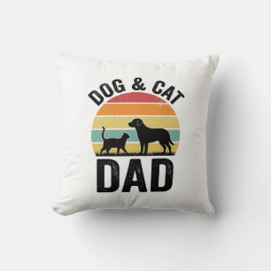 Cojín Decorativo Diseño de camiseta para papá de perro y gato amant