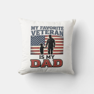 Cojín Decorativo Diseño de camiseta patriótica Mi padre es mi veter