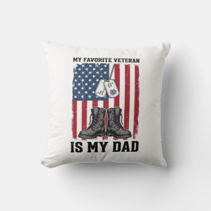 Cojín Decorativo Diseño de camiseta patriótica Mi padre es mi veter