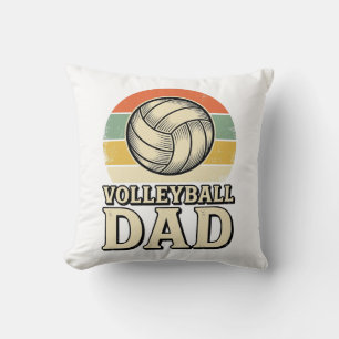 Cojín Decorativo Diseño de camiseta retro de papá de voleibol vinta