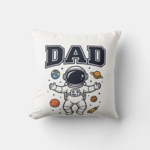 Cojín Decorativo Diseño de camiseta vectorial de astronauta padre_1