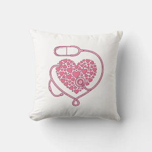 Cojín Decorativo Diseño de camiseta vectorial de estetoscopio de co