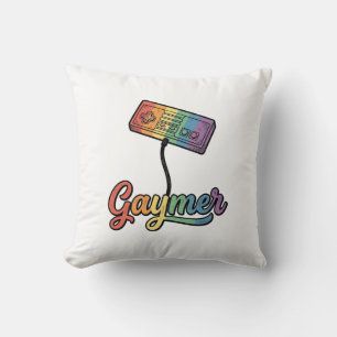 Cojín Decorativo Diseño de camiseta vectorial de Gaymer Rainbow Gam