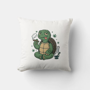 Cojín Decorativo Diseño de camiseta vectorial de tortuga Stoner Vin