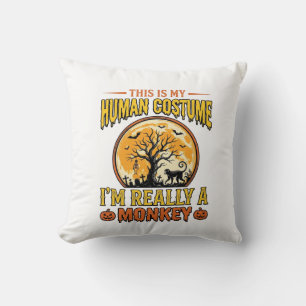 Cojín Decorativo Diseño de camiseta vintage de disfraz de mono de H
