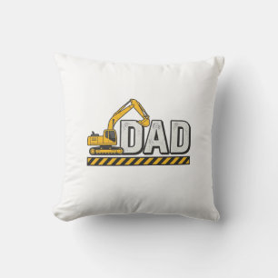 Cojín Decorativo Diseño de camiseta vintage de excavadora para papá