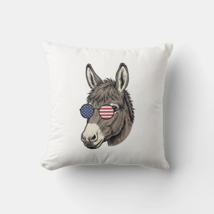 Cojín Decorativo Diseño de camiseta vintage de gafas de burro patri