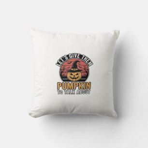 Cojín Decorativo Diseño de camiseta vintage de Halloween de calabaz