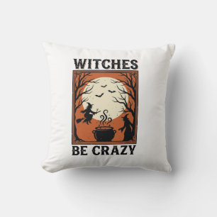 Cojín Decorativo Diseño de camiseta vintage de Halloween Witches Be
