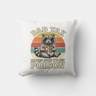Cojín Decorativo Diseño de camiseta vintage de mapache de impuesto 