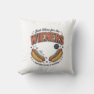 Cojín Decorativo Diseño de camiseta vintage divertida de salchicha