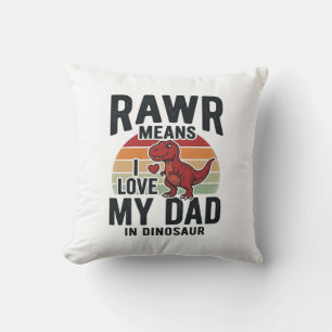 Cojín Decorativo Diseño de camiseta vintage divertido papá dinosaur