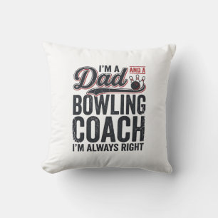 Cojín Decorativo Diseño de camiseta vintage Entrenador de bolos de 