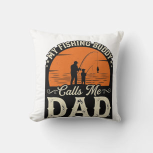 Cojín Decorativo Diseño de camiseta Vintage Fishing Buddy Dad_1