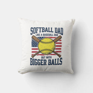 Cojín Decorativo Diseño de camiseta Vintage Softball Dad Bigger Bal