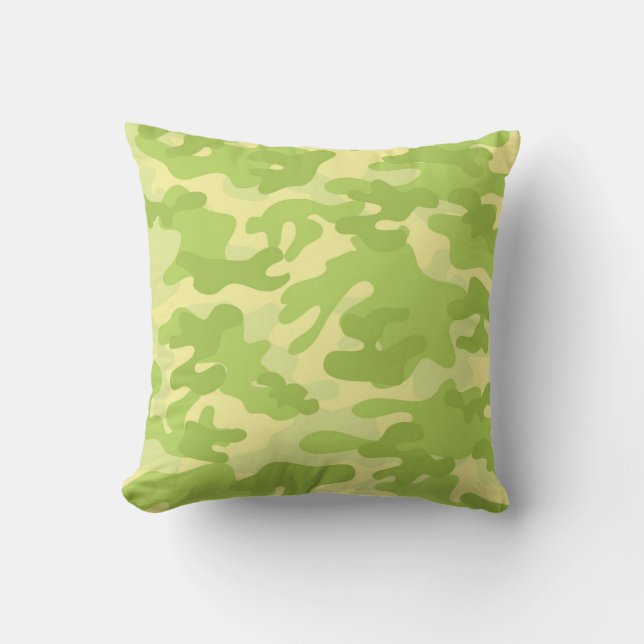 Cojín Decorativo Diseño de Camo Verde (Anverso)
