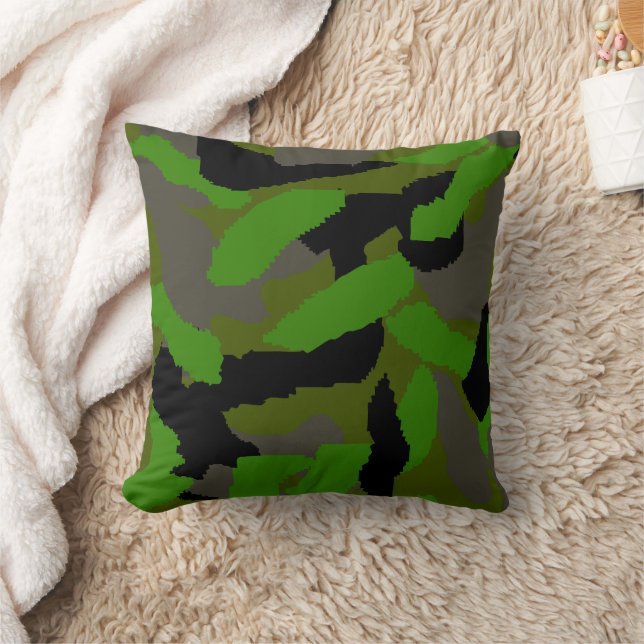 Cojín Decorativo Diseño de camuflaje verde (Manta)