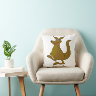 Cojín Decorativo Diseño de canguro marrón personalizado