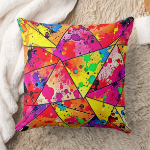 Cojín Decorativo Diseño de Caos Abstracto Vibrante Revelado