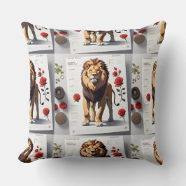 Cojín Decorativo Diseño de cara de león romántico1
