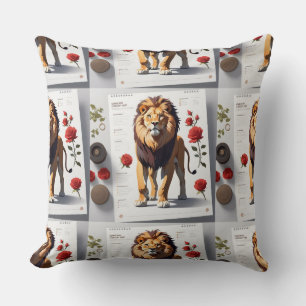 Cojín Decorativo Diseño de cara de león romántico1