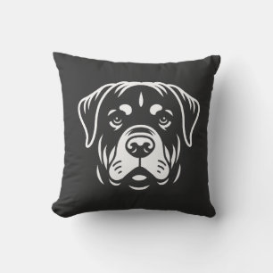 Cojín Decorativo Diseño de Cara de Rottweiler Minimalista � Arte de