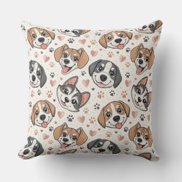 Cojín Decorativo Diseño de caras de cachorros lindos para niños par