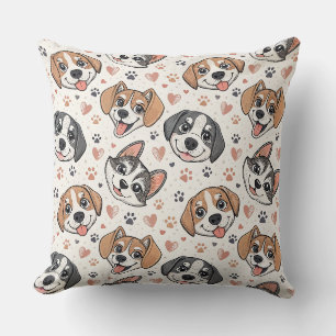 Cojín Decorativo Diseño de caras de cachorros lindos para niños par