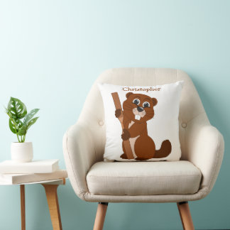 Cojín Decorativo Diseño de castor personalizado